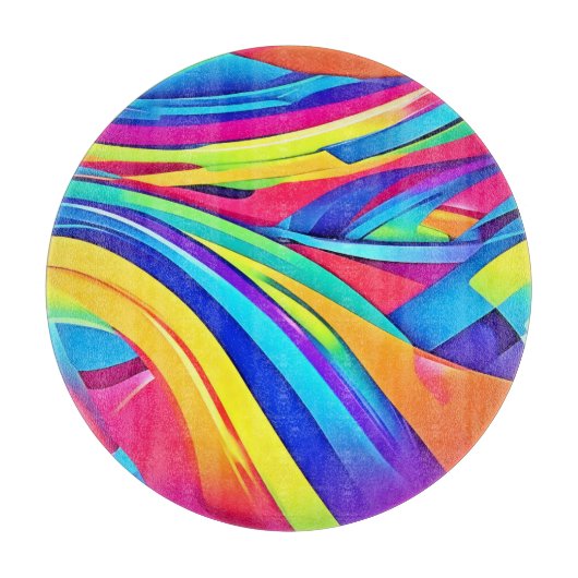 Kleurrijke Abstracte Kleurgolfkunst Snijplank (Voorkant)
