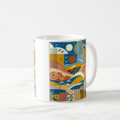 Kleurrijke abstracte koffiethee mok cup keramiek (Voorkant rechts)