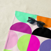 Kleurrijke Abstracte kringen Mid Century Modern Re Strandlaken (In situ)