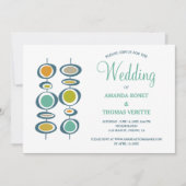 Kleurrijke Abstracte kringen Mid Century Wedding Kaart (Voorkant)