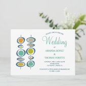 Kleurrijke Abstracte kringen Mid Century Wedding Kaart (Staand voorkant)