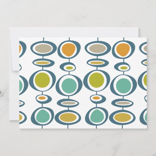 Kleurrijke Abstracte kringen Mid Century Wedding Kaart (Achterkant)