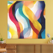 Kleurrijke Abstracte Kronkelende Lint Canvas Afdruk (Insitu (Woonkamer))