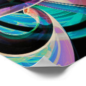 Kleurrijke Abstracte Krullen Poster (Hoek)