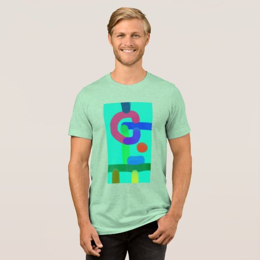 Kleurrijke Abstracte Kunst 13 Tri-Blend Shirt (Voorkant volledig)