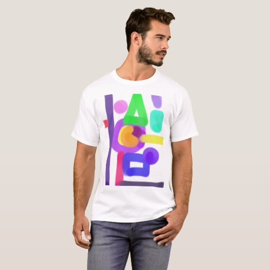Kleurrijke Abstracte Kunst 14 T-shirt (Voorkant volledig)