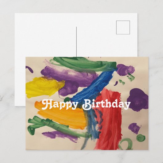 Kleurrijke Abstracte Kunst-2 Ansichtkaart Briefkaart (Voorkant / Achterkant)