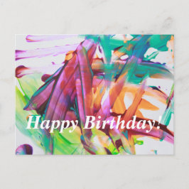 Kleurrijke Abstracte Kunst-2-Postcard Ansichtkaart Briefkaart