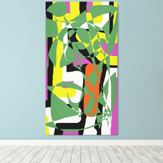 Kleurrijke abstracte kunst 4 canvas afdruk (Insitu (Houten vloer))