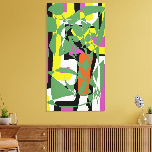 Kleurrijke abstracte kunst 4 canvas afdruk (Insitu (Woonkamer))