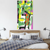 Kleurrijke abstracte kunst 4 canvas afdruk (Insitu (Slaapkamer))