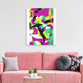 Kleurrijke abstracte kunst 7 canvas afdruk (Insitu (Woonkamer))
