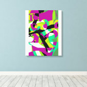 Kleurrijke abstracte kunst 7 canvas afdruk (Insitu (Houten vloer))