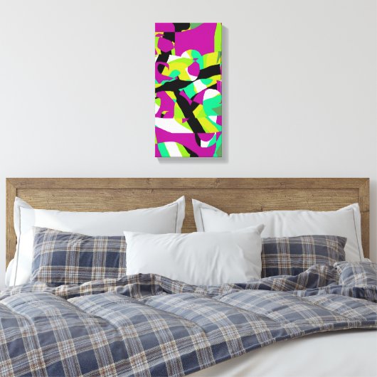 Kleurrijke abstracte kunst 7 canvas afdruk (Insitu (Slaapkamer))
