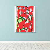 Kleurrijke abstracte kunst 9 canvas afdruk (Insitu (Houten vloer))