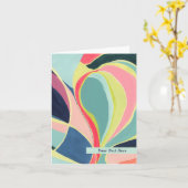 Kleurrijke Abstracte Kunst Aangepaste Wenskaart Kaart (Gele Bloem)