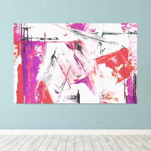 kleurrijke abstracte kunst canvas afdruk (Insitu (Houten vloer))