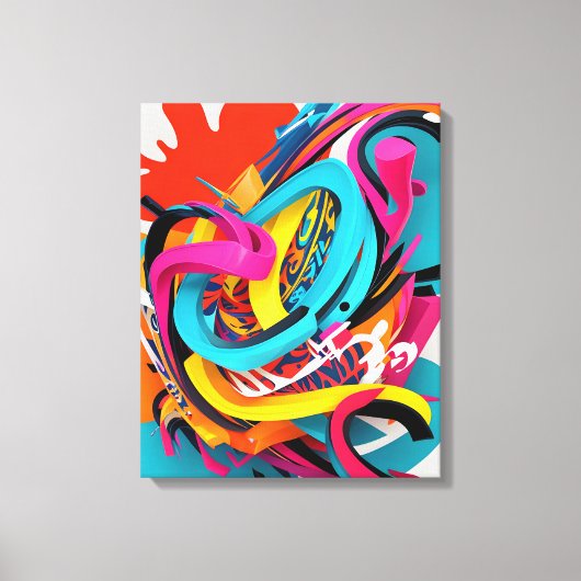 Kleurrijke abstracte kunst canvas afdruk (Voorkant)