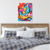 Kleurrijke abstracte kunst canvas afdruk (Insitu (Slaapkamer))