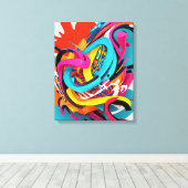 Kleurrijke abstracte kunst canvas afdruk (Insitu (Houten vloer))