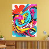 Kleurrijke abstracte kunst canvas afdruk (Insitu (Woonkamer))