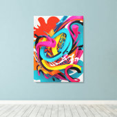 Kleurrijke abstracte kunst canvas afdruk (Insitu (Houten vloer))