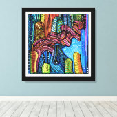 Kleurrijke Abstracte kunst Canvas Afdruk (Insitu (Houten vloer))