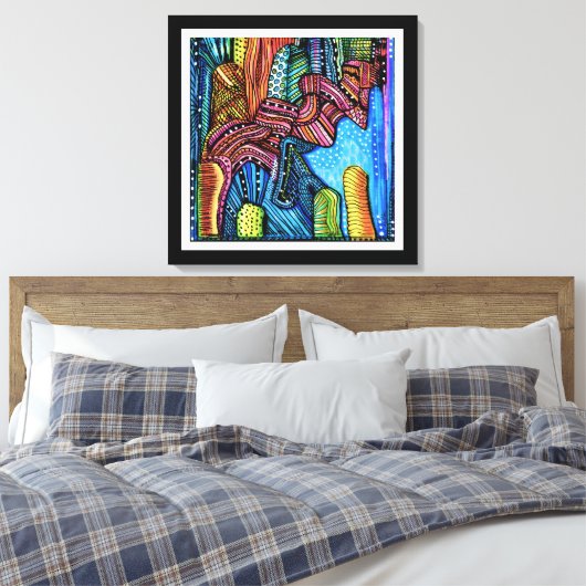 Kleurrijke Abstracte kunst Canvas Afdruk (Insitu (Slaapkamer))