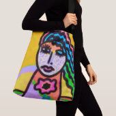 Kleurrijke Abstracte Kunst Crossbody Tas (Dichtbij)