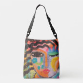 Kleurrijke Abstracte kunst Crossbody Tas (Achterkant)