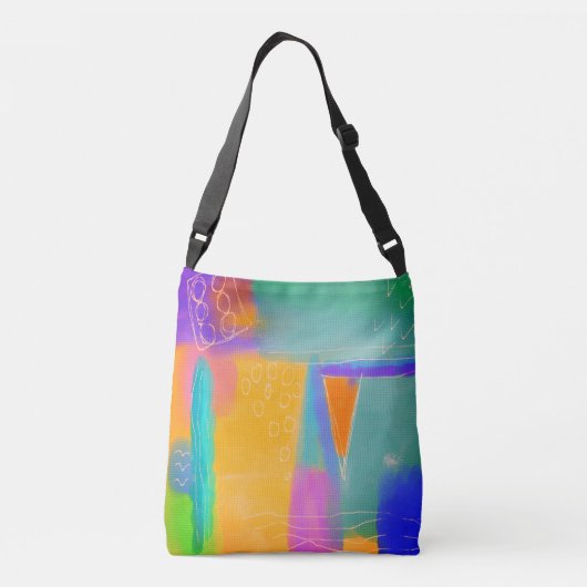 Kleurrijke Abstracte kunst Crossbody Tas (Achterkant)