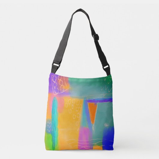 Kleurrijke Abstracte kunst Crossbody Tas (Voorkant)