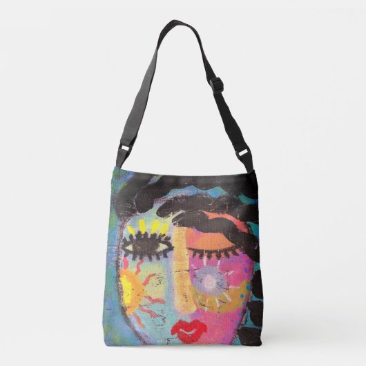 Kleurrijke Abstracte kunst Crossbody Tas (Achterkant)