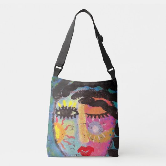 Kleurrijke Abstracte kunst Crossbody Tas (Voorkant)