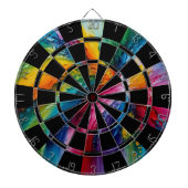 Kleurrijke Abstracte kunst Dartbord (Voorkant)