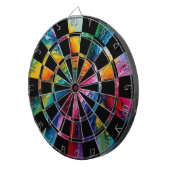Kleurrijke Abstracte kunst Dartbord (Voorkant Rechts)