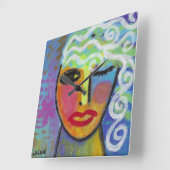 Kleurrijke Abstracte Kunst Decoratieve Klok (Hoek)