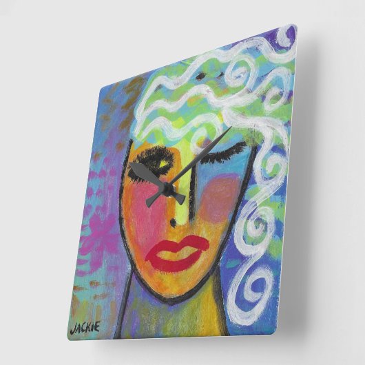 Kleurrijke Abstracte Kunst Decoratieve Klok (Hoek)