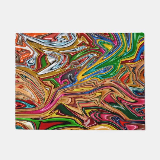 Kleurrijke abstracte kunst deurmat (Voorkant)