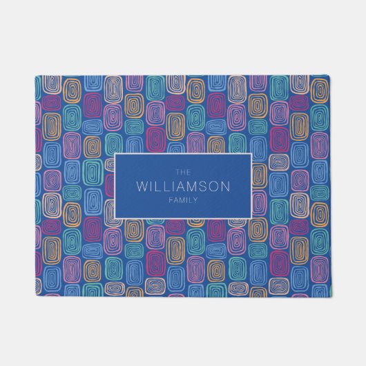 Kleurrijke abstracte kunst doodle deurmat (Voorkant)