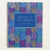 Kleurrijke abstracte kunst doodle planner (Voorkant)