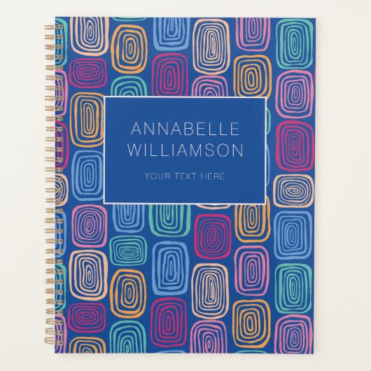 Kleurrijke abstracte kunst doodle planner (Voorkant)