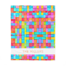 Kleurrijke Abstracte Kunst FAMILIENAAM Modern Fun