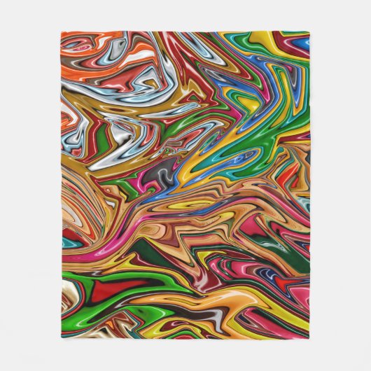 Kleurrijke abstracte kunst fleece deken (Voorkant)