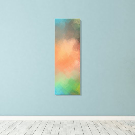 Kleurrijke Abstracte Kunst Geel Groen Rood Blauw M Canvas Afdruk (Insitu (Houten vloer))