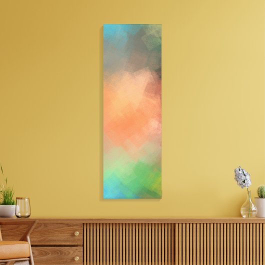 Kleurrijke Abstracte Kunst Geel Groen Rood Blauw M Canvas Afdruk (Insitu (Woonkamer))