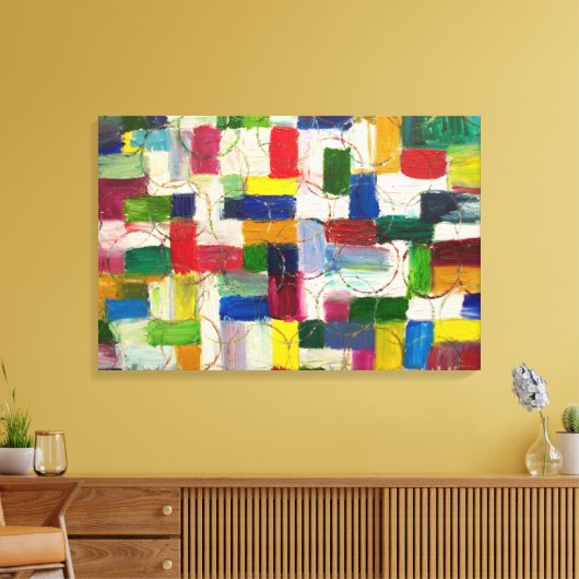 Kleurrijke Abstracte kunst Geometrische Hedendaags Canvas Afdruk (Insitu (Woonkamer))