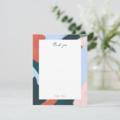 Kleurrijke Abstracte Kunst Gepersonaliseerd Bedank Kaart (Staand voorkant)