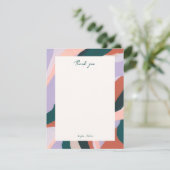 Kleurrijke Abstracte Kunst Gepersonaliseerd Bedank Kaart (Staand voorkant)
