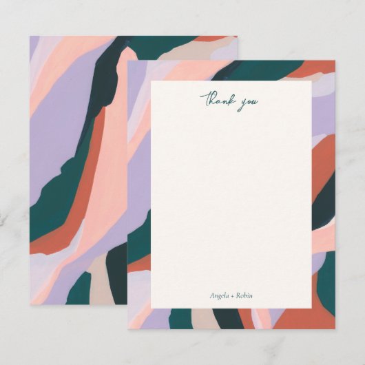 Kleurrijke Abstracte Kunst Gepersonaliseerd Bedank Kaart (Voorkant / Achterkant)
